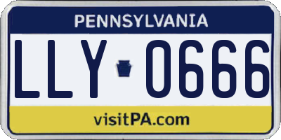 PA license plate LLY0666