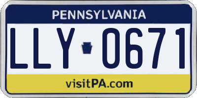 PA license plate LLY0671