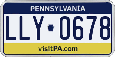 PA license plate LLY0678