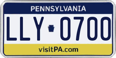 PA license plate LLY0700