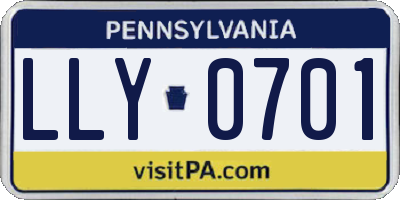 PA license plate LLY0701