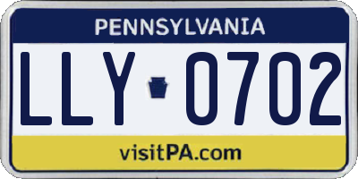 PA license plate LLY0702