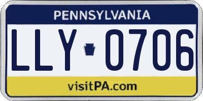 PA license plate LLY0706