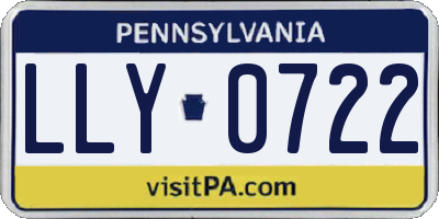 PA license plate LLY0722