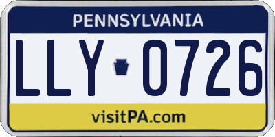 PA license plate LLY0726