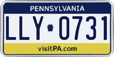 PA license plate LLY0731