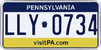 PA license plate LLY0734