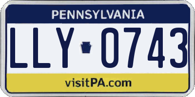 PA license plate LLY0743