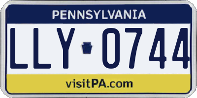 PA license plate LLY0744