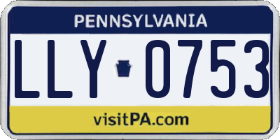 PA license plate LLY0753
