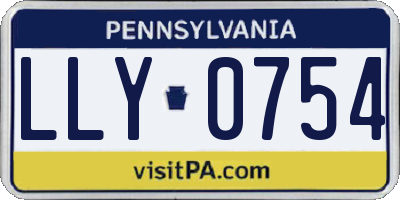 PA license plate LLY0754