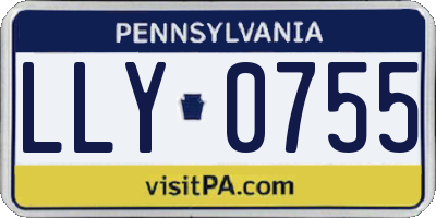 PA license plate LLY0755