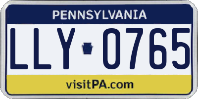 PA license plate LLY0765