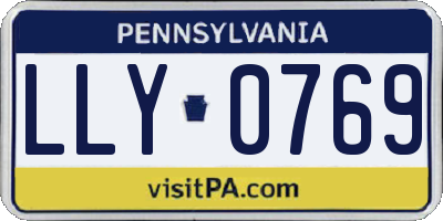 PA license plate LLY0769