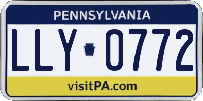 PA license plate LLY0772
