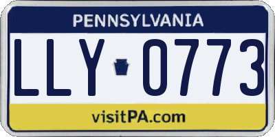 PA license plate LLY0773