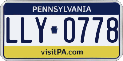 PA license plate LLY0778