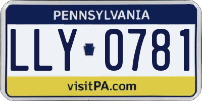 PA license plate LLY0781