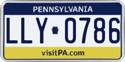 PA license plate LLY0786