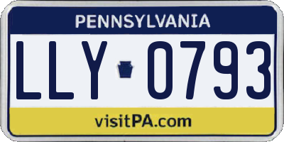 PA license plate LLY0793