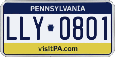 PA license plate LLY0801