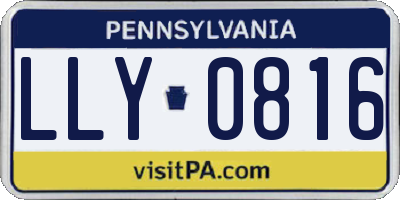 PA license plate LLY0816