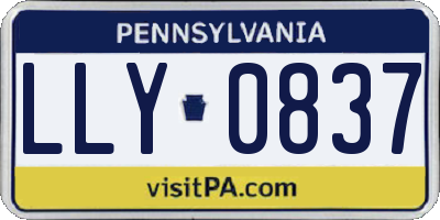 PA license plate LLY0837