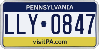 PA license plate LLY0847