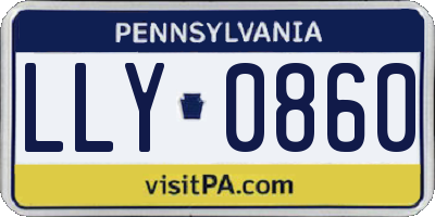 PA license plate LLY0860