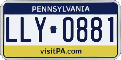 PA license plate LLY0881