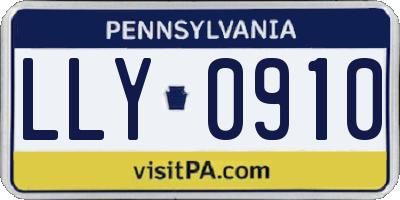 PA license plate LLY0910