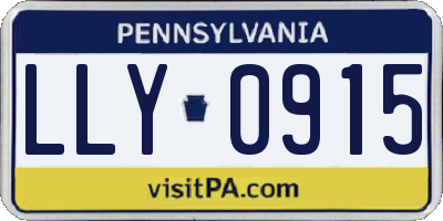 PA license plate LLY0915