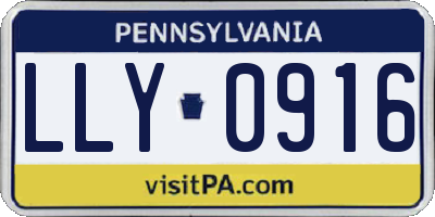 PA license plate LLY0916