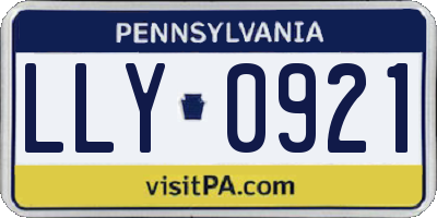 PA license plate LLY0921