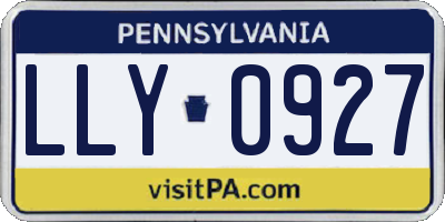 PA license plate LLY0927