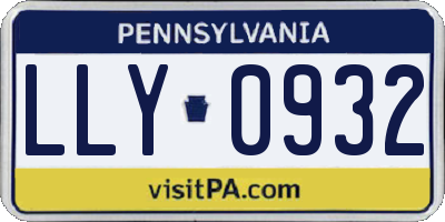 PA license plate LLY0932