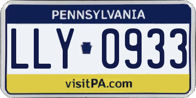 PA license plate LLY0933