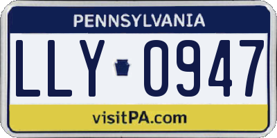 PA license plate LLY0947