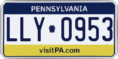 PA license plate LLY0953