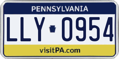 PA license plate LLY0954