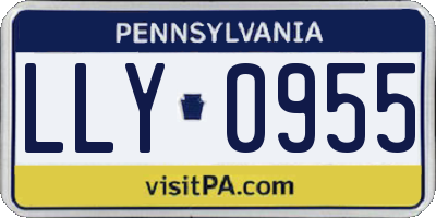 PA license plate LLY0955