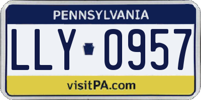 PA license plate LLY0957