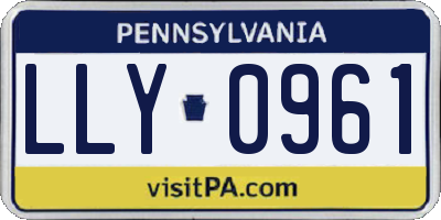 PA license plate LLY0961