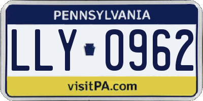 PA license plate LLY0962