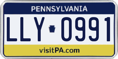 PA license plate LLY0991