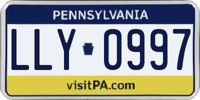 PA license plate LLY0997