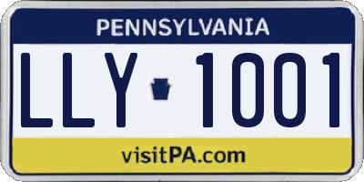 PA license plate LLY1001