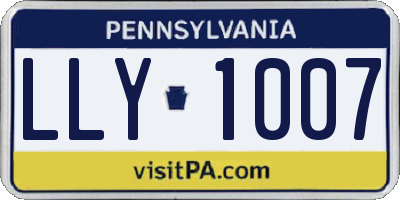 PA license plate LLY1007