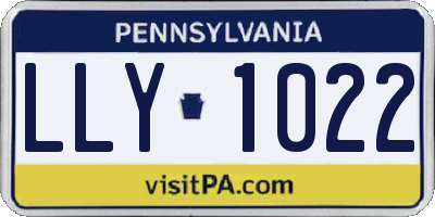 PA license plate LLY1022