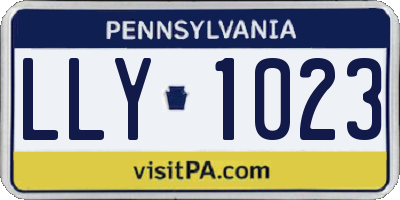 PA license plate LLY1023